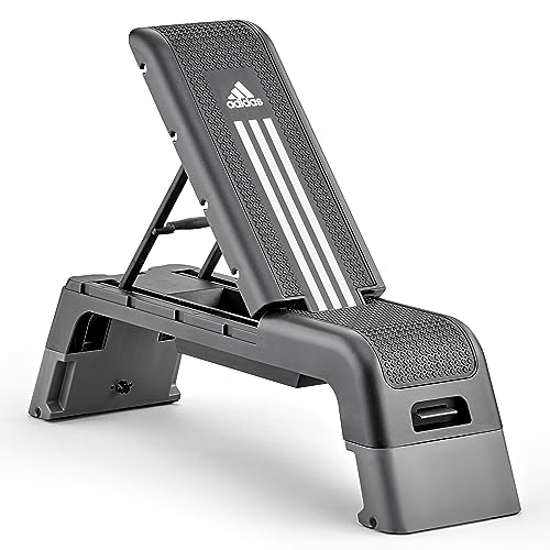 adidas HIIT Deck, Aerobic Stepper mit konfigurierbarer Trainingsplattform und Zubehör, schwarz