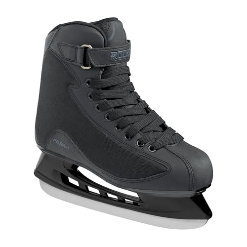 Roces RSK 2 Herren Schlittschuh, anatomische Polsterung, schnürung, hockeyschiene aus Karbonstahl, Schwarz, 43 EU