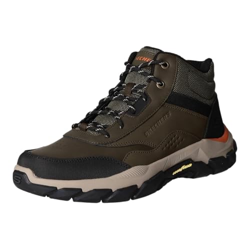 Skechers SANTORO-HOPKINS, Trekkingschuh Freizeitschuh mit Air-Cooled Memory Foam, wasserabweisend, Relaxed Fit, schwarz