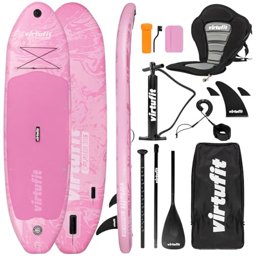 VirtuFit Supboard Cruiser 305, Pink, aufblasbares SUP-Board mit Kajak-Sitz, Zubehörpaket und Tragetasche, hohe Stabilität bis 180 kg