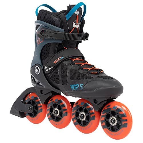 K2 Skates VO2 S 90 Inline Skates Herren, schwarz-blau-orange, Größe EU: 42.5, mit 90 mm Rollen und Vortech-Ventilationssystem für optimale Dämpfung und Komfort