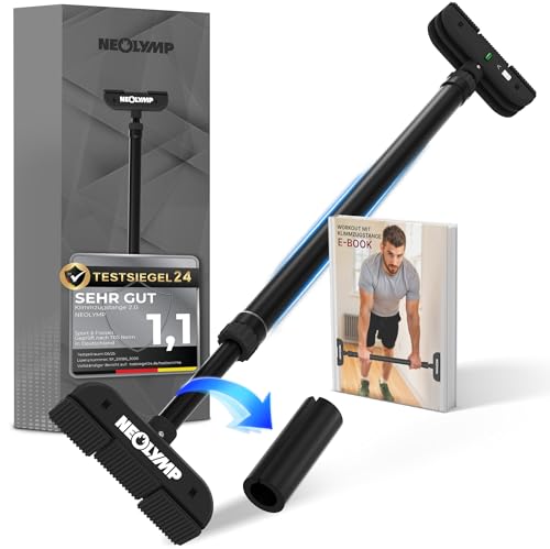 NEOLYMP Klimmzugstange Türrahmen ohne Schrauben – Pull Up Bar bis 200 kg, verstellbar von 73–92 cm, gepolsterte Griffe & Anti-Rutsch-System, ideale Reckstange für Indoor-Training