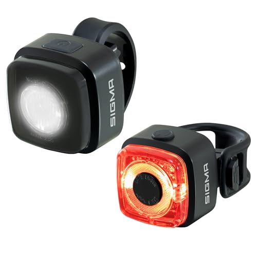SIGMA Aura Micro Set, StVZO zugelassenes akkubetriebenes Vorderlicht und Rücklicht, wetterfestes Beleuchtungsset für Kinder und Pendler, USB-C aufladbar