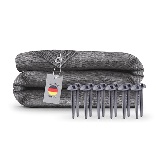 Bestlivings Vorzeltteppich (250 x 300cm) Camping Matte mit Ösen, Outdoor Teppich inkl. 12 Kunststoff Heringe und Tragetasche, Markisenteppich - Robustes HDPE-Material, witterungsbeständig, hoher Komfort - Grün