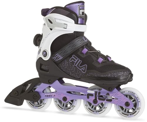 FILA Legacy QF, Inline Skates für Damen mit 84 mm Rädern, Schnallenverschluss, Schwarz-Violett
