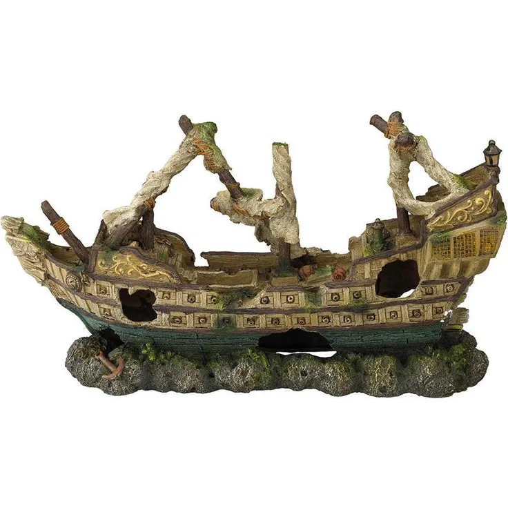 EBI Aqua Della Galleon XL, Aquarium Dekoration aus ungiftigem Polyresin, mehrfarbig, 61 x 20,5 x 34 cm
