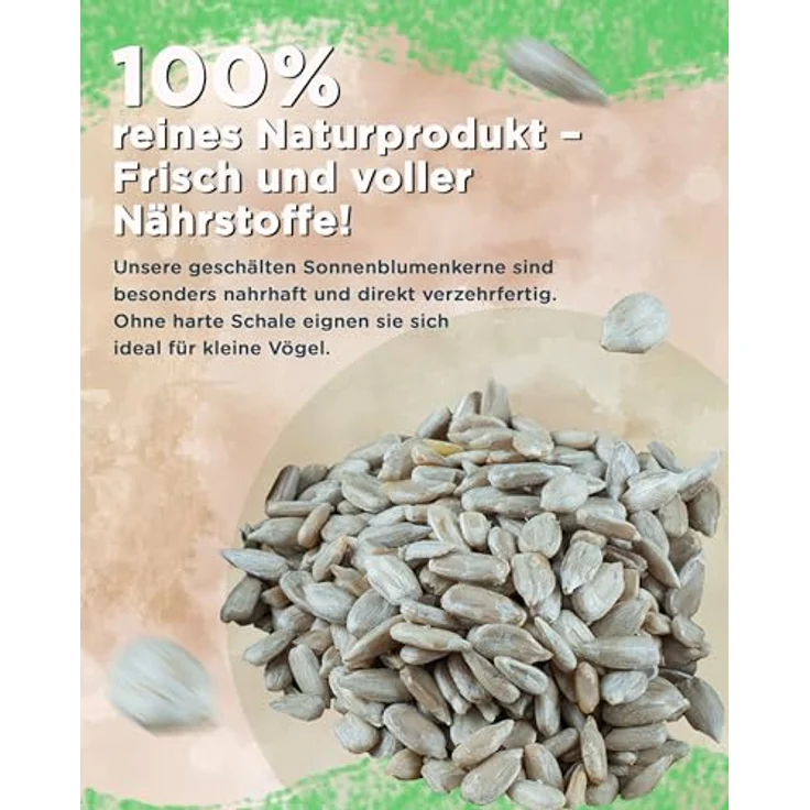 Futterbauer 10 kg Geschälte Sonnenblumenkerne für Vögel, 100% Natur, Nährstoffreiche Energiequelle, Ohne Schalen, Frisch & Hochwertig, Ernte 2025 – Bild 5