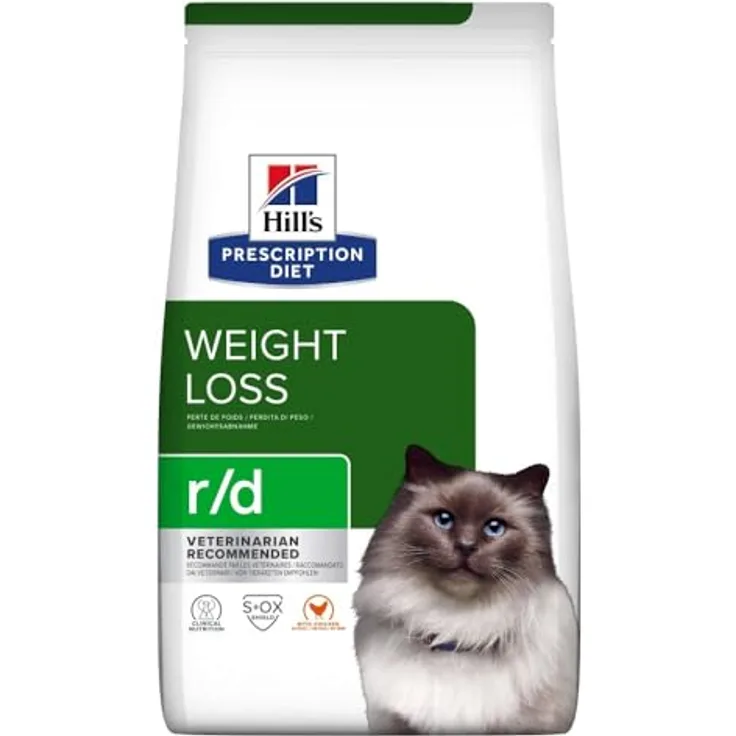 Hill's Prescription Diet Weight Loss r/d, Katzenfutter mit Huhn für Gewichtsmanagement, 1,5 kg