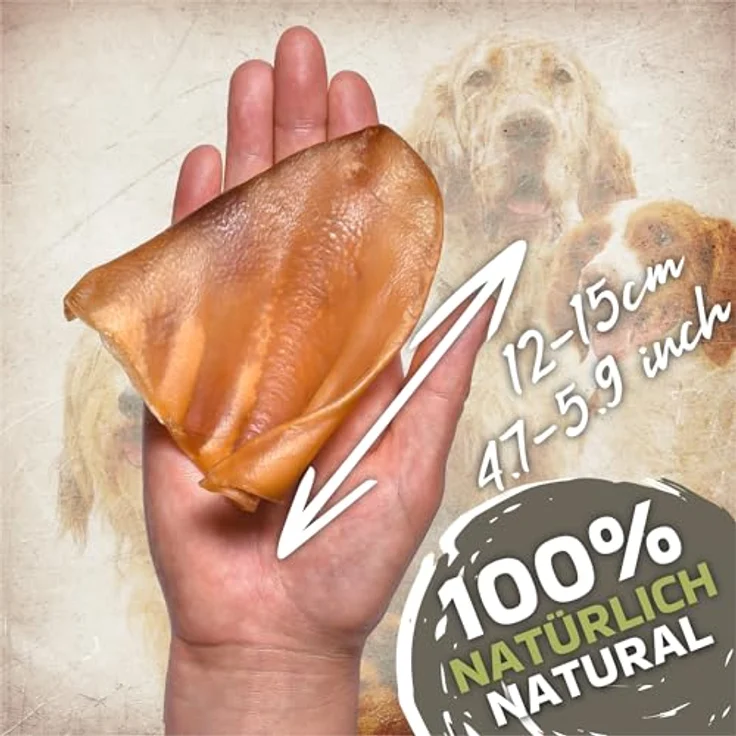 Lovely DOG Schweineohren für Hunde, 20 Stück Größe S (500g), 100% natürliche Kauartikel, getreidefrei, langanhaltender Kauspaß für kleine & große Hunde – Bild 2