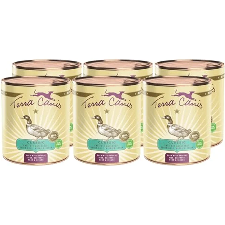 Terra Canis Ente, Naturreis, Rote Bete & Birne - Classic Nassfutter 6x800g, Premium Hundefutter in 100% Lebensmittelqualität, allergen- & getreidearm – Bild 1