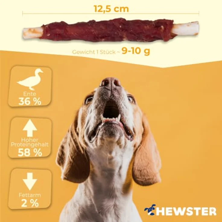 CHEWSTER Kaustangen für Hunde mit Ente, 36% Fleischanteil, getreidefrei, 350 g – Bild 4