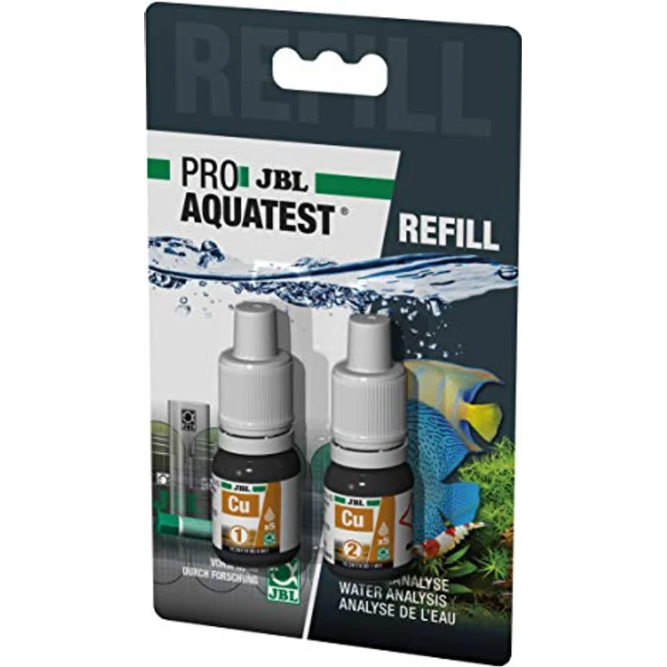 JBL Aquarium-Wassertest ProAquaTest Cu, Kupfer Schnelltest für 50 Messungen, inkl. Reagenzien und Glasküvetten – Bild 1