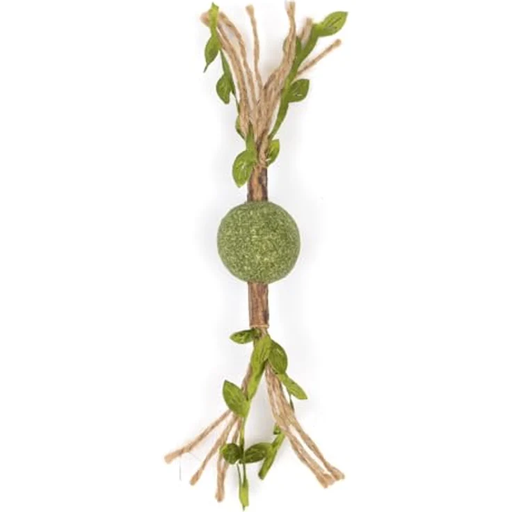 CanadianCat Company Katzenspielzeug Katzenminze Kugel mit Matatabi Stick und Jutekordel, stimulierend und beruhigend für aktive Katzen, 3 x 3 x 18 cm – Bild 4