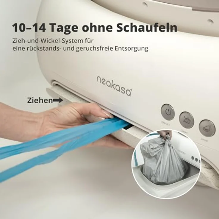 Neakasa M1 Plus Lite, Selbstreinigende Katzentoilette mit offenem Design, XXL Kapazität, App-Steuerung, geruchsfrei und hygienisch für mehrere Katzen – Bild 4