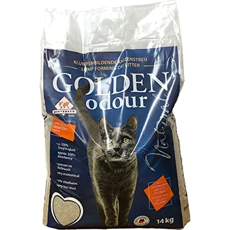 Pet-Earth Golden Odour Natural Katzenstreu ohne Duftzusatz, 14kg, sofortige Geruchsbindung für mehrere Tage – Bild 1