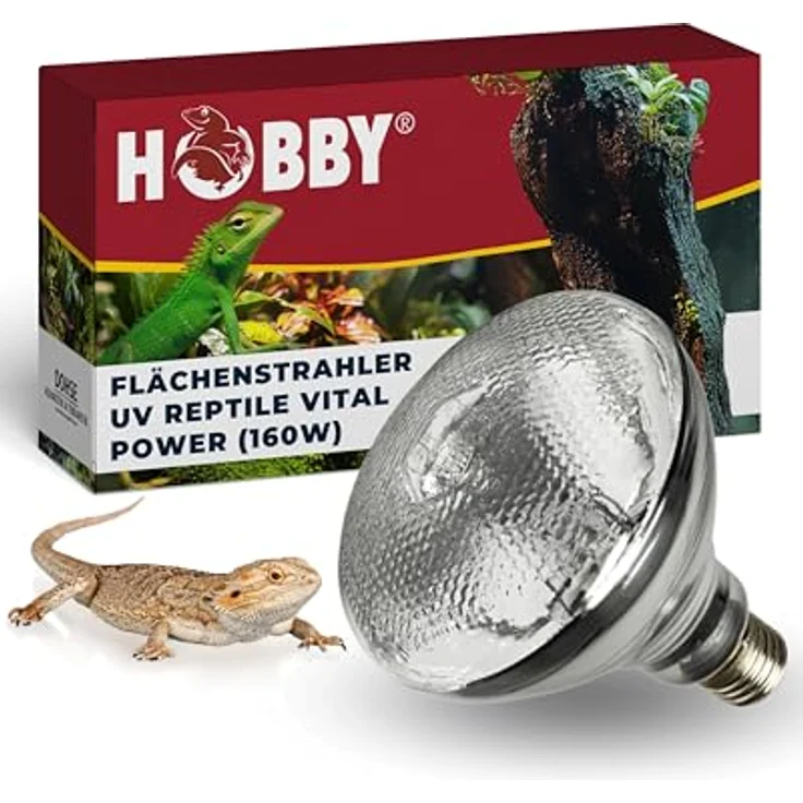HOBBY Terraristik UV Reptile vital Power, 160 W UV-Lampe für Terrarien, UV-Flächenstrahler mit 250 µW/cm² UVB-Abgabe, langlebig – Bild 1