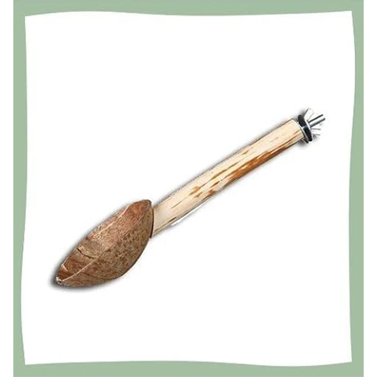 Trixie Naturholz-Sitzstange mit Kokosnuss-Futterschale, 25 cm, für Wellensittiche und Nymphensittiche, einfach zu befestigen – Bild 3