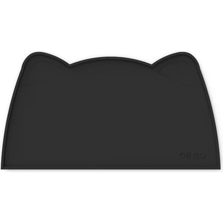 OHMO Napfunterlage für kleine Hunde und Katzen, rutschfeste Silikonmatte, wasserdicht, Schwarz 52x30 cm