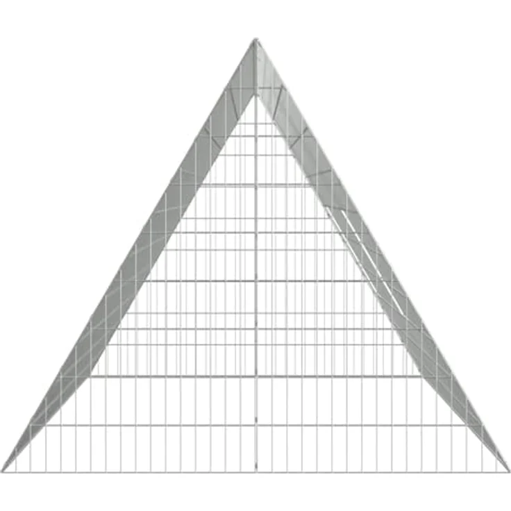 vidaXL Hasenkäfig Silber 215 x 100 x 85 cm, Verzinkter Stahl mit modernem Design und robustem Wetterschutz für Garten und Terrasse – Bild 4