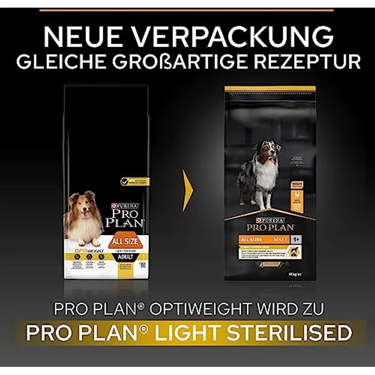 Pro Plan All Size Adult Light / Sterilised, Hundefutter trocken, reich an Huhn, 14 kg Beutel für gesunden Gewichtsverlust und Gewichtserhaltung – Bild 2