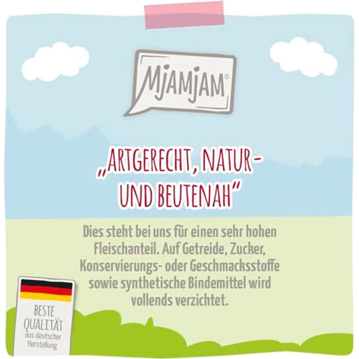 MjAMjAM Premium Nassfutter für Katzen - kulinarischer Hirsch und Truthahn mit frischen Cranberries, getreidefrei, 6er Pack (6 x 400 g) mit extra viel Fleisch – Bild 2
