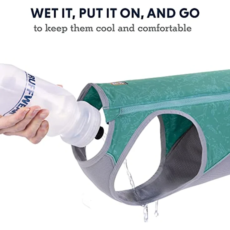Ruffwear Swamp Cooler Zip™ Kühlweste für Hunde, leichtgewichtig mit Verdunstungskühlung, blau/türkis, XL – Bild 4