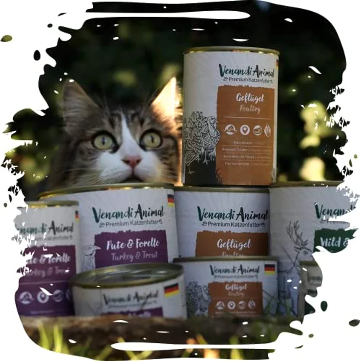 Venandi Premium Nassfutter für Katzen - Geflügel, getreidefrei, 200g, hoher Fleischanteil – Bild 3
