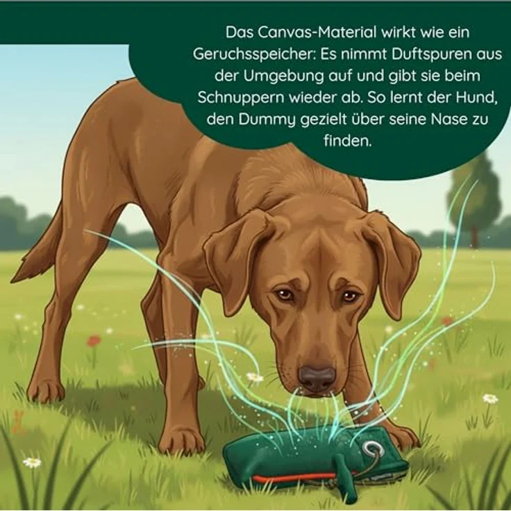 Romneys Suchen Dummy Mini-Dummy für kleine Hunde, 100g, schwimmfähig mit Wurfgriff (grün) – Bild 5