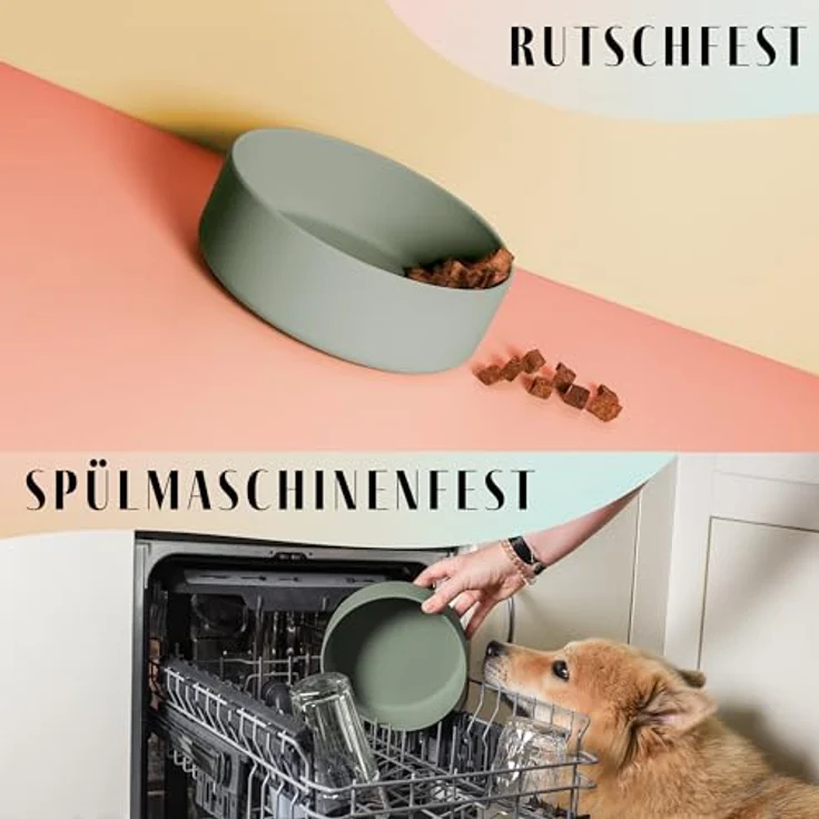 ne&no® Silikon Fressnapf 1200 ml, rutschfester Hundenapf für kleine und mittelgroße Hunde, spülmaschinenfest und geruchsneutral – Bild 3