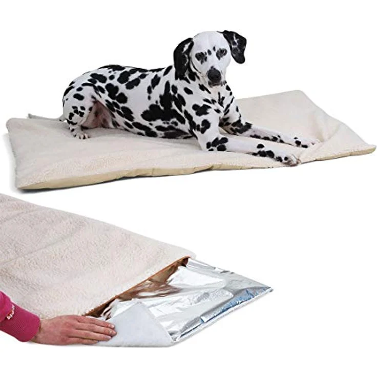 Knuffelwuff Hundematte Thermodecke, Isoliert die Kälte vom Boden, Lammfellimitat, Größe XXL – Bild 2