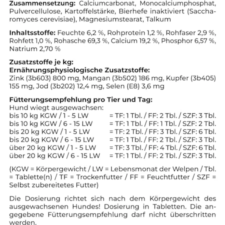 Canina Welpenkalk Tabletten, Mineralfutter für Welpen und Junghunde, 350g mit optimalem Calcium-Phosphor-Verhältnis – Bild 3