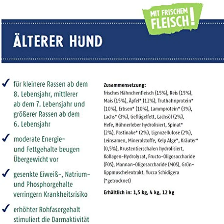 Christopherus Trockenfutter für ältere Hunde, Alleinfuttermittel, 12kg – Bild 3