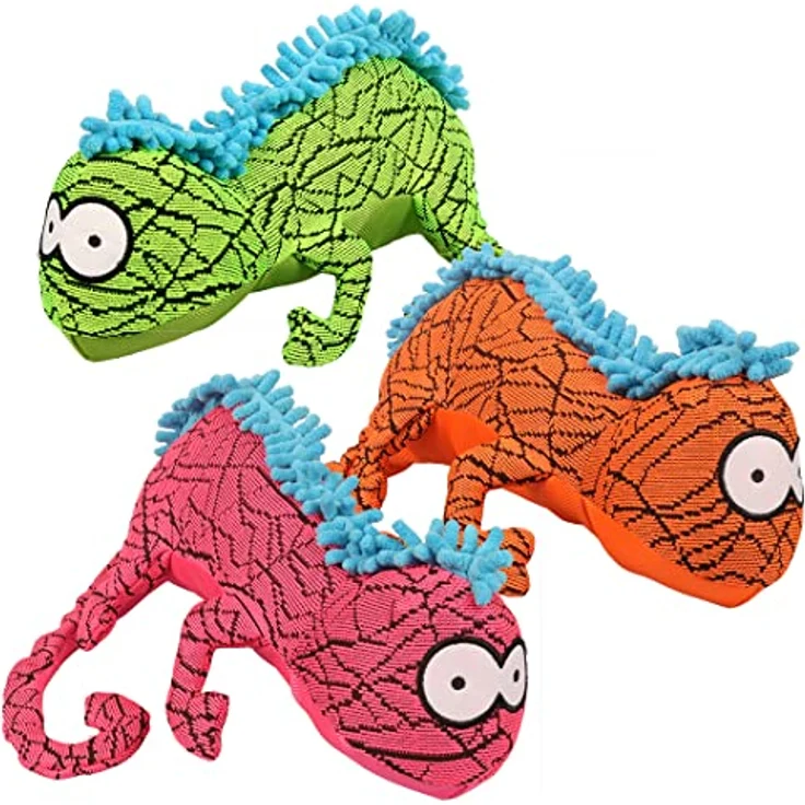 COOCKOO Rango-Spielzeug, Hundespielzeug mit Quietscher, Schwanz aus Seil mit Schleife, Sneaker-Stoff und robustem Oxford, zufällige Farben – Bild 2