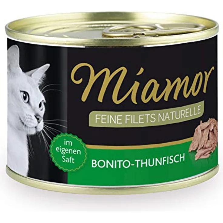 Miamor Feine Filets Naturell Bonito-Thunfisch, Katzen-Nassfutter, handverpackt, 12x156g