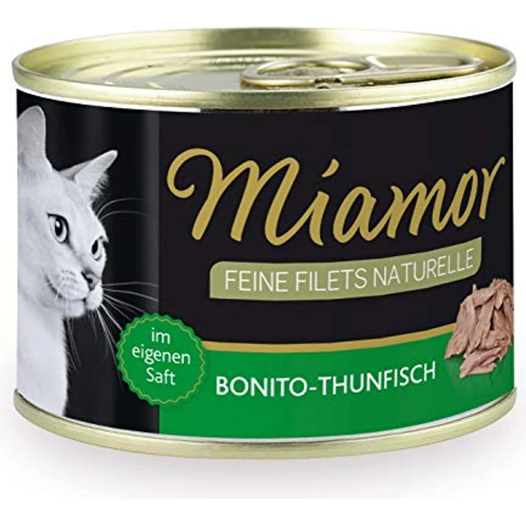 Miamor Feine Filets Naturell Bonito-Thunfisch, Katzen-Nassfutter, handverpackt, 12x156g