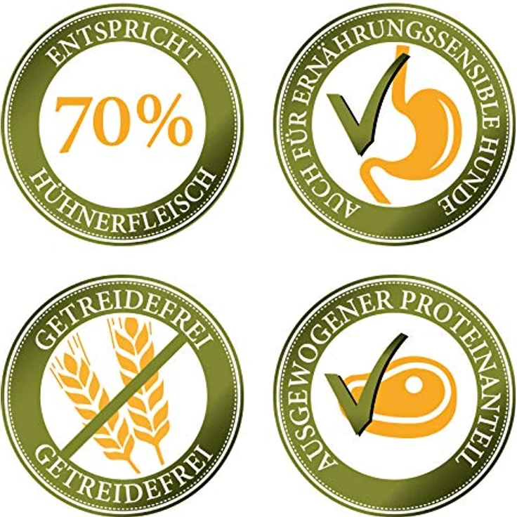 Bellfor Freiland-Schmaus Trockenfutter mit Huhn, getreidefrei, optimal für ernährungssensible Hunde, hoher Anteil an Omega-3-Fettsäuren, 6,0 kg – Bild 2