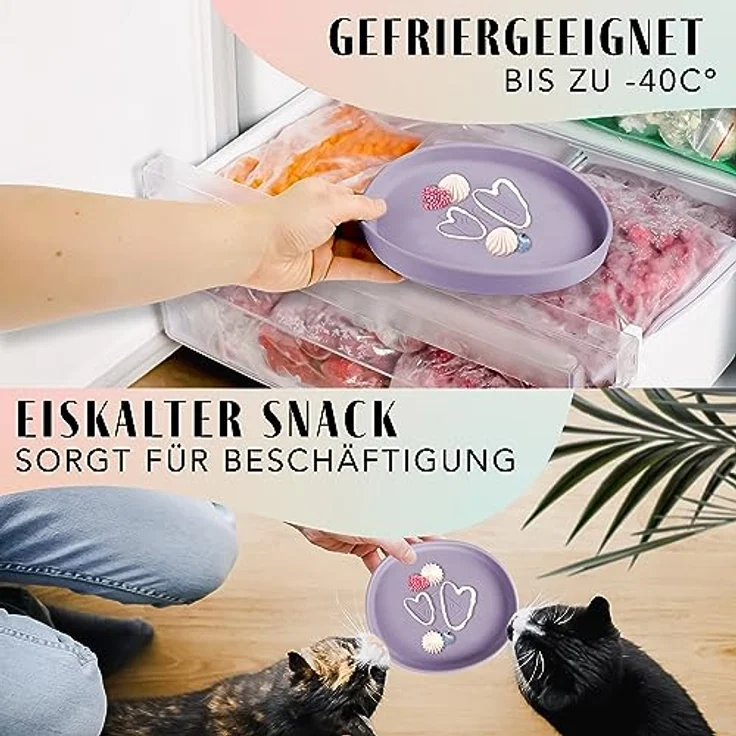 ne&no Nala Collection Flach Katzennapf, Silikon Futternapf in modernen Farben, extra flach und rutschfest – Bild 5