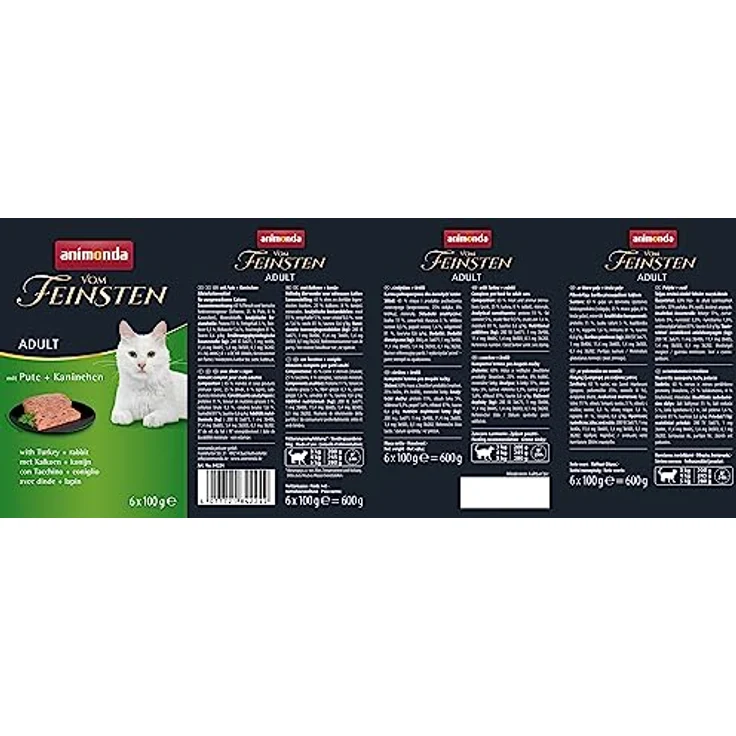 animonda vom Feinsten Katzenfutter nass mit Pute + Kaninchen, getreidefreies Futter ohne Zucker, 6 x 100g, hoher Fleischanteil, enthält Taurin – Bild 2