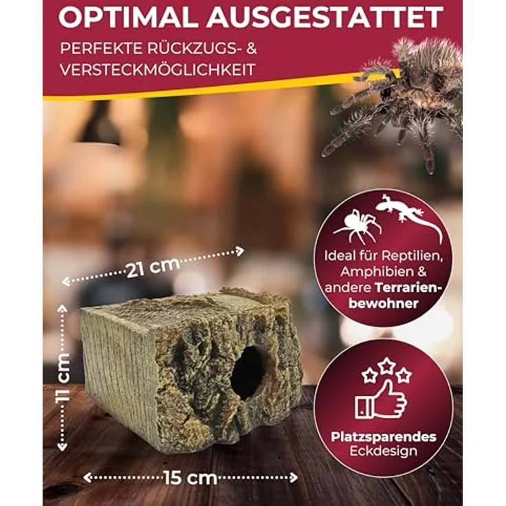 HOBBY Terrariendeko Eckhöhle Bark, ideale Rückzugs- und Versteckmöglichkeit für Terrarientiere – Bild 2