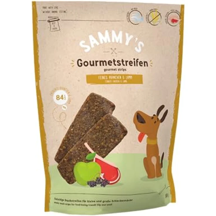 Bosch Sammy´s Gourmetstreifen Hühnchen und Lamm, Hundesnack für kleine und große Hunde, 180g – Bild 1