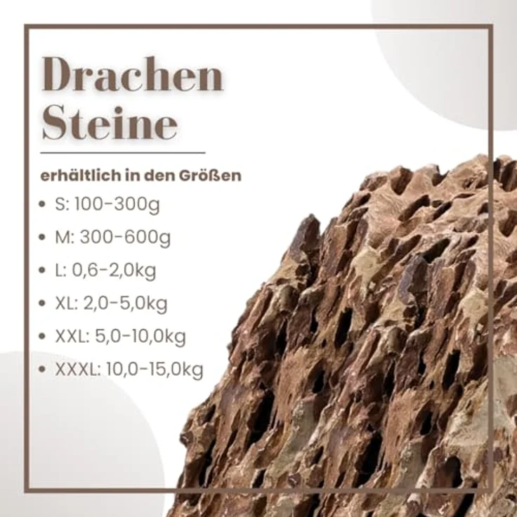 AquaOne Drachenstein, Naturstein für Aquascaping, 2-5 kg, Felsen Dekoration braun – Bild 3