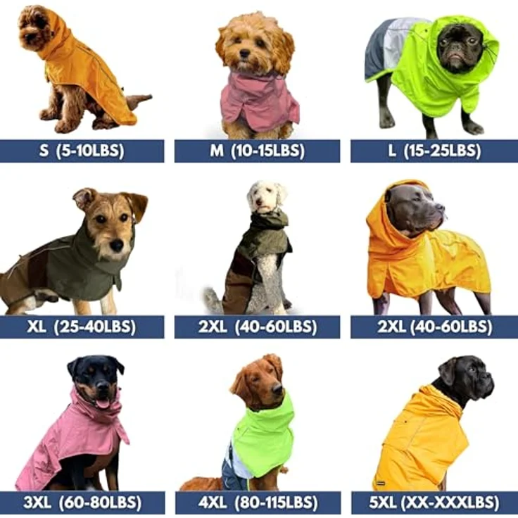 Spark Paws Hunderegenmantel, wasserdicht und winddicht, atmungsaktiver Trockenanzug für Hunde, reflektierend, in Rosa - Größe M – Bild 2