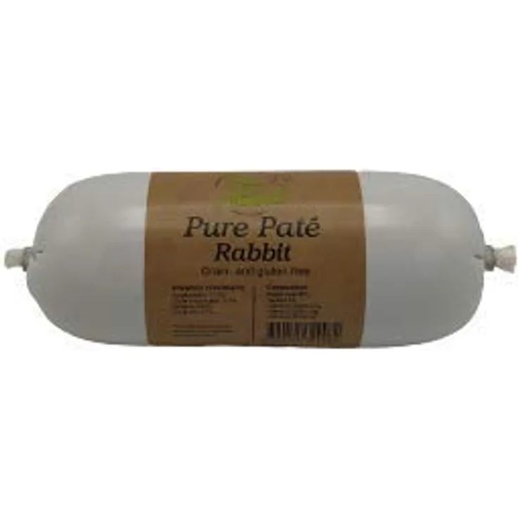 Paw Natural Hundewurst schnittfest, gluten- & getreidefrei, Kaninchen, 400g, 100% natürlich aus frischem Fleisch