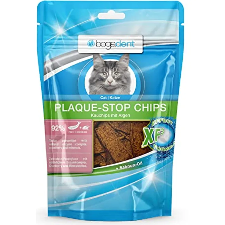 Bogar Bogadent Dental Sticks für Katzen, Plaque-Stop Zahnpflege mit 92% Fisch und Hühnchen, 50 g