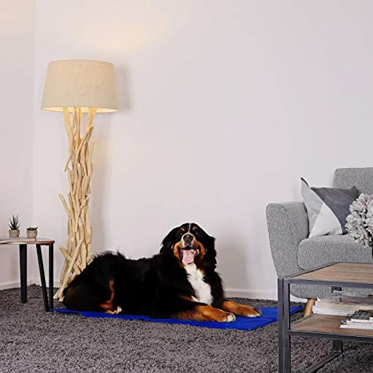 lionto Kühlmatte für Hunde & Katzen, selbstkühlende Kühldecke 120x80 cm in Blau, faltbar, leichte Reinigung, kratzfest, ohne Strom – Bild 2