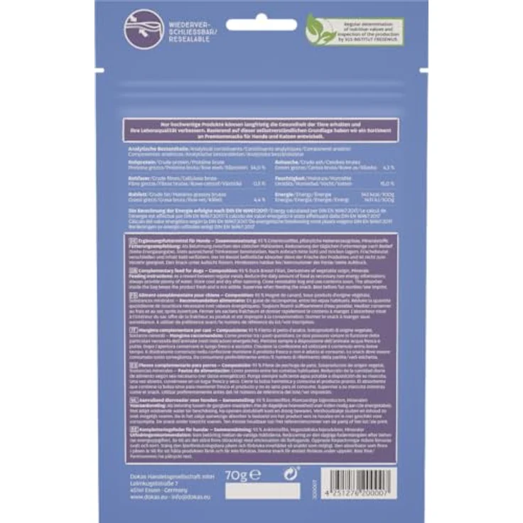 Dokas Entenbrust in Stückchen, Hundesnack ideal für Training, 1er Pack (70 g) – Bild 2