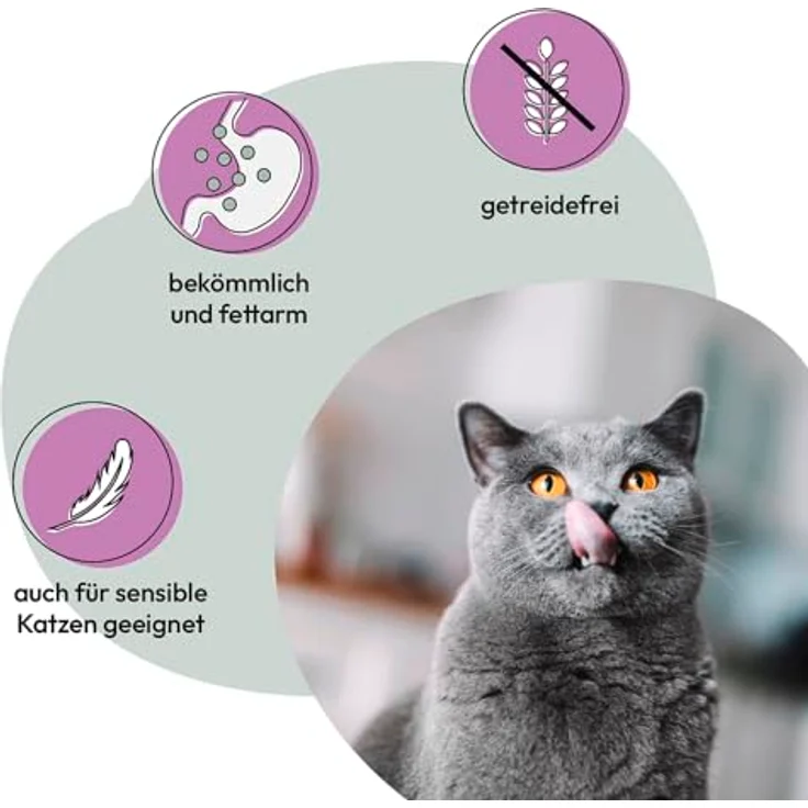 GRAU Nassfutter für Katzen - Huhn & Putenherzen, getreidefrei, 6er Pack (6 x 400 g), leicht verdaulich und fettarm – Bild 5