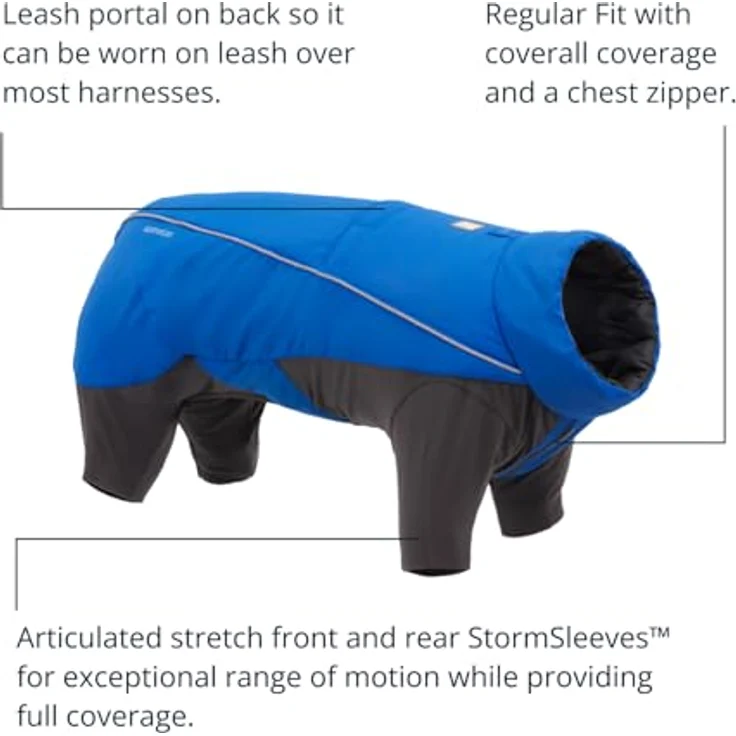 Ruffwear Vert Coverall Hundemantel, vollständige Abdeckung, schützt vor Regen und Wind, Blue Pool, Größe L (56-71 cm) – Bild 5