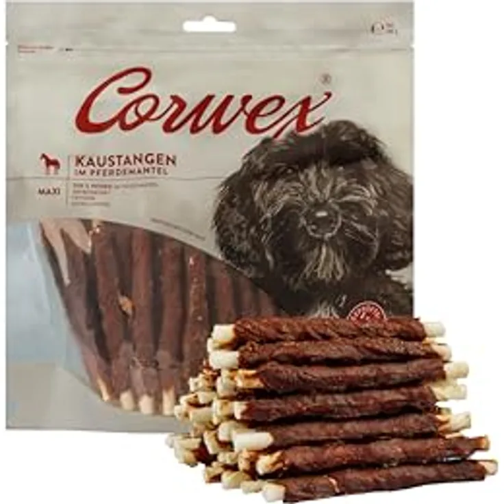 Corwex Kaustange im Pferdemantel, getreidefreier Hundesnack zur natürlichen Zahnpflege, 500g