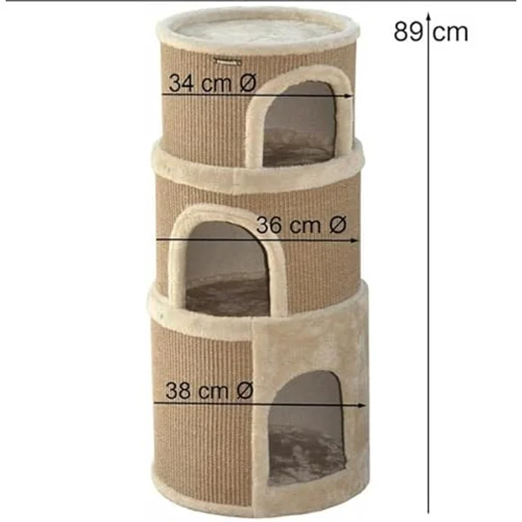 nanook Kratzbaum Kratztonne Spieltonne Luna braun, 89 x 38 cm mit Langflor-Plüsch, stabil und kratzfest, mit Plüsch Liegefläche - Preisvergleich – Bild 6